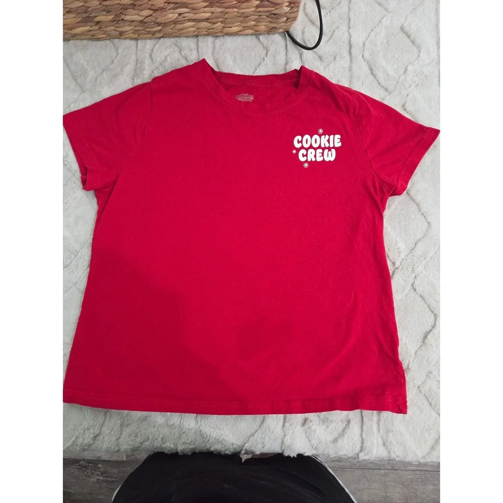 Wondershop Target Womens Red Cookie Crew Pajama Top Holiday Sleep Shirt Size M